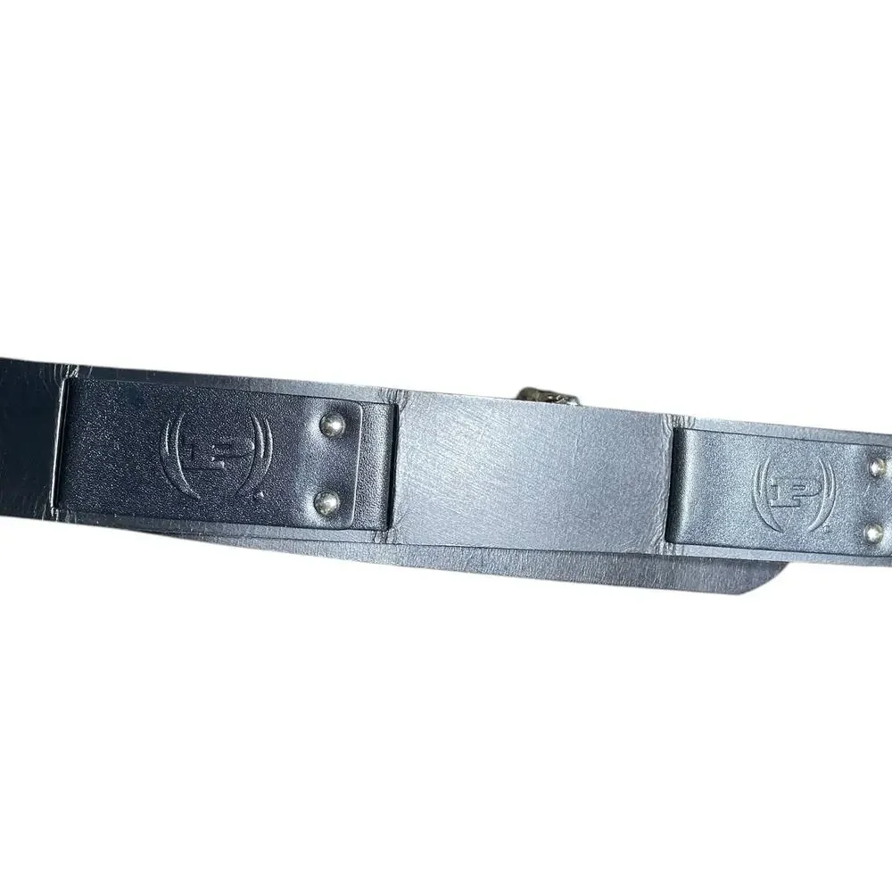Men’s Black Belt Leather - PHAT FARM Waist 40” Retro P-83126 Y2K Hip Hop Skater